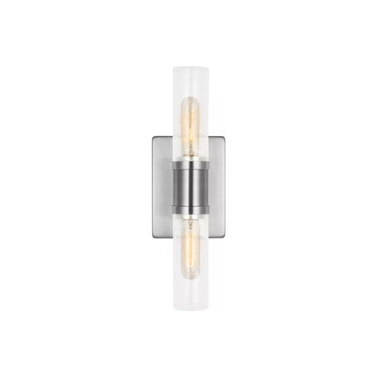 Keaton Bath Wall Light in Brushed Nickel/Clear Crackle (16-Inch).