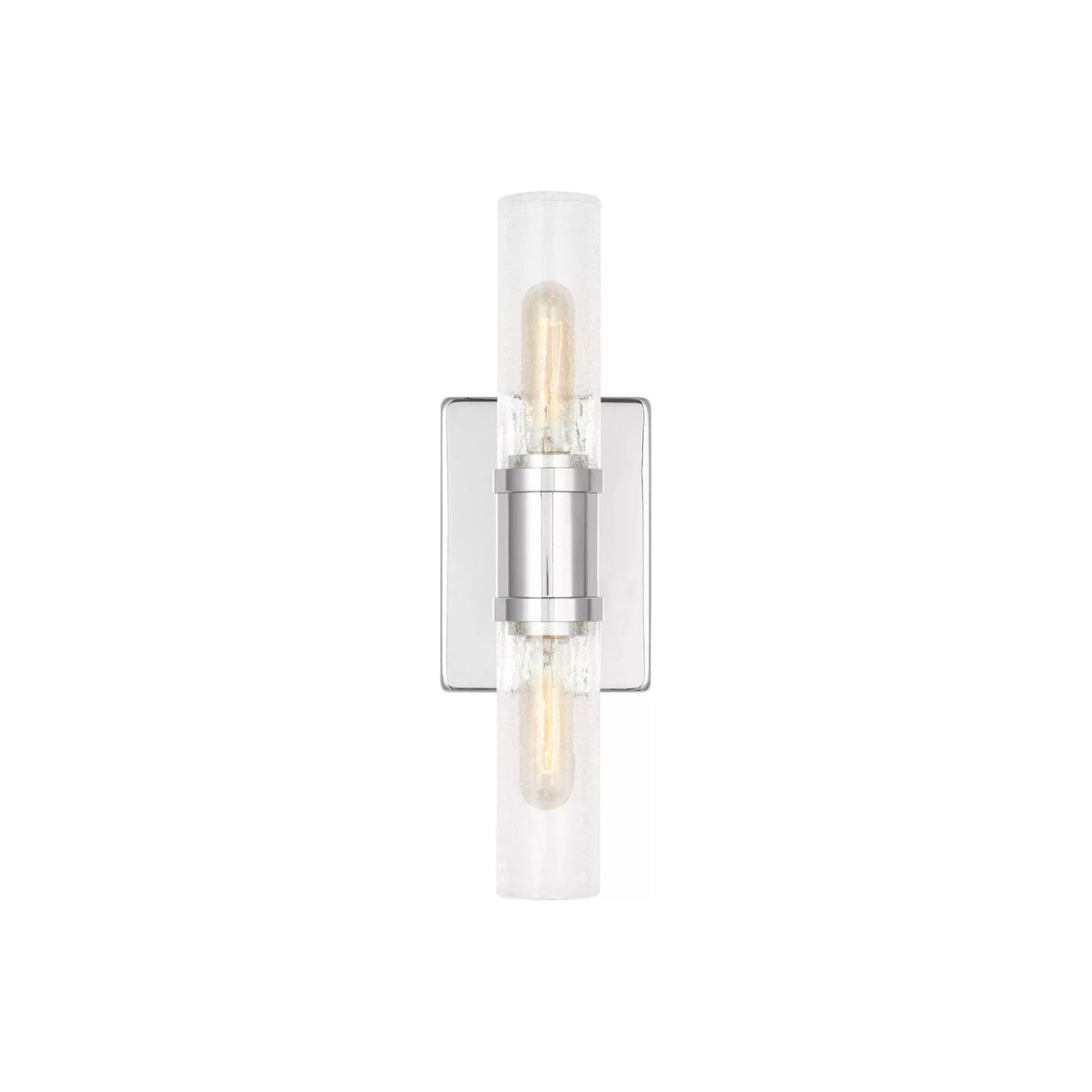Keaton Bath Wall Light in Chrome/Clear Crackle (16-Inch).