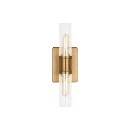 Keaton Bath Wall Light in Satin Brass/Clear Crackle (16-Inch).