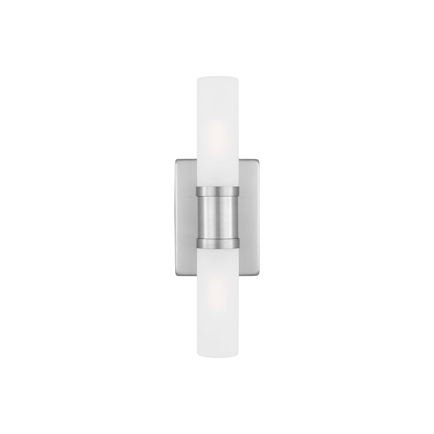 Keaton Bath Wall Light in Brushed Nickel/Etched Glass (16-Inch).