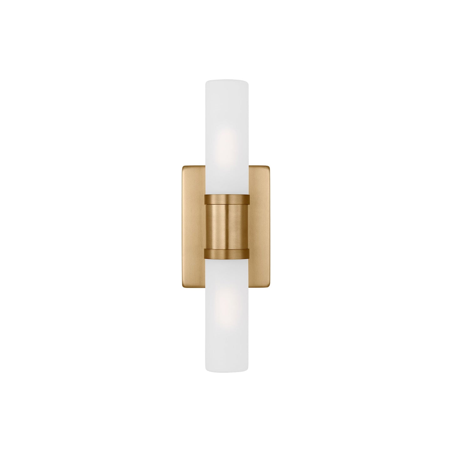 Keaton Bath Wall Light in Satin Brass/Etched Glass (16-Inch).