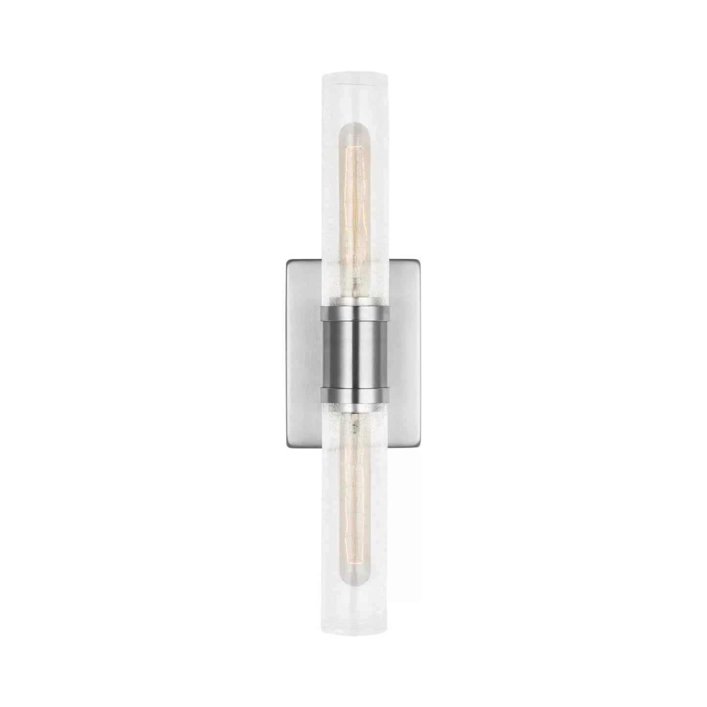 Keaton Bath Wall Light in Brushed Nickel/Clear Crackle (20-Inch).