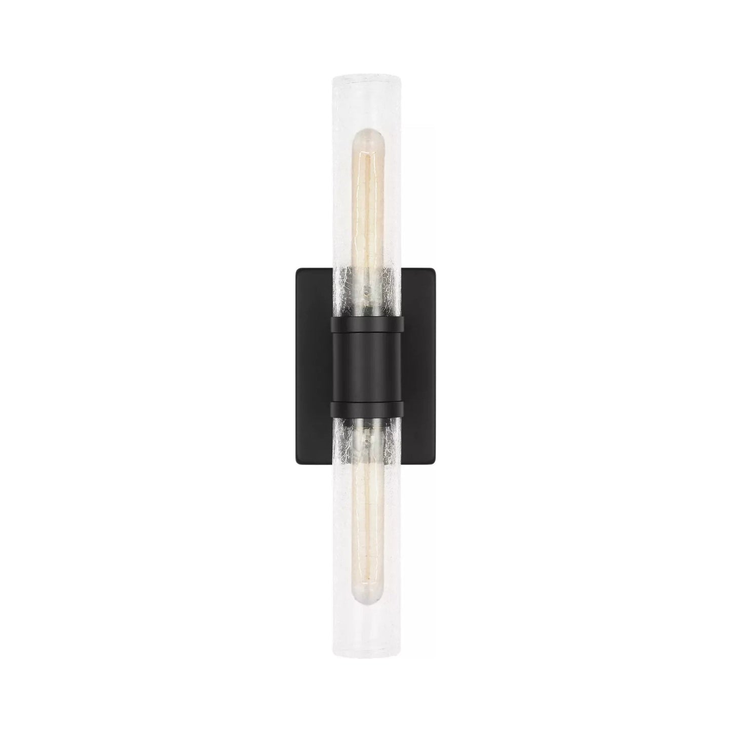 Keaton Bath Wall Light in Midnight Black/Clear Crackle (20-Inch).