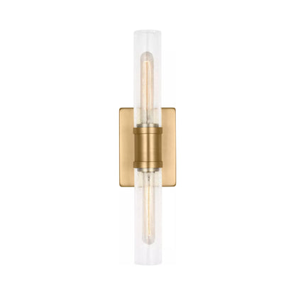Keaton Bath Wall Light in Satin Brass/Clear Crackle (20-Inch).