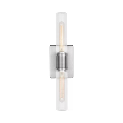 Keaton Bath Wall Light in Brushed Nickel/Clear Fluted (20-Inch).