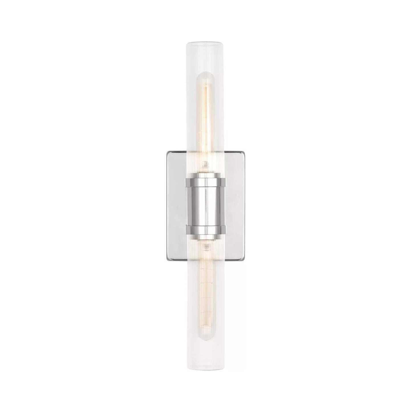 Keaton Bath Wall Light in Chrome/Clear Fluted (20-Inch).