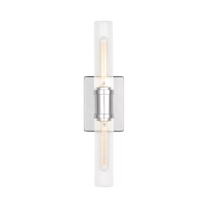 Keaton Bath Wall Light in Chrome/Clear Fluted (20-Inch).