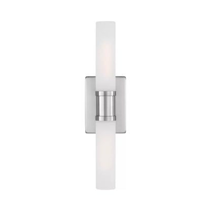 Keaton Bath Wall Light in Brushed Nickel/Etched Glass (20-Inch).