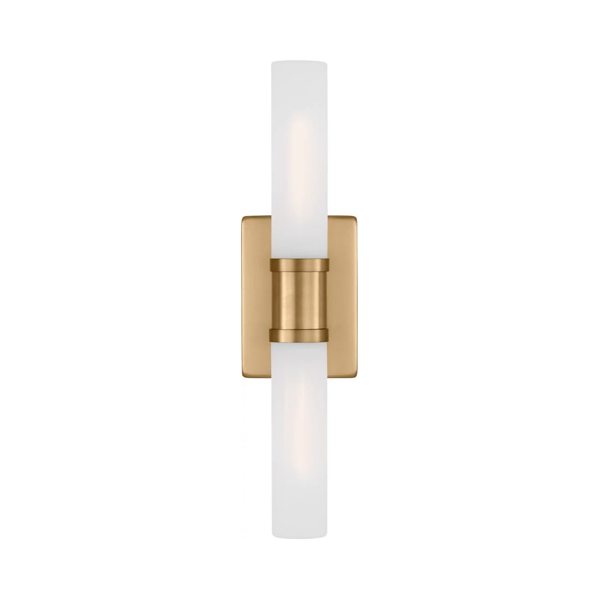 Keaton Bath Wall Light in Satin Brass/Etched Glass (20-Inch).