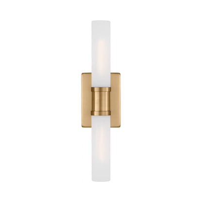 Keaton Bath Wall Light in Satin Brass/Etched Glass (20-Inch).