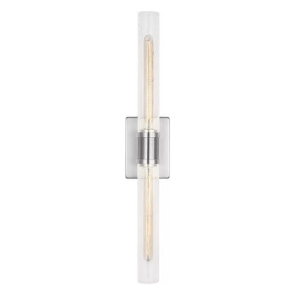 Keaton Bath Wall Light in Brushed Nickel/Clear Crackle (30-Inch).