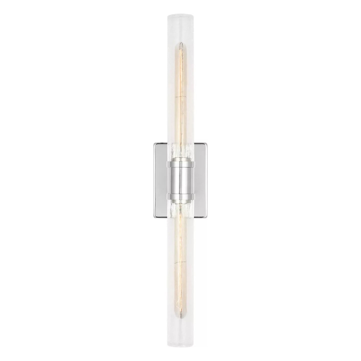 Keaton Bath Wall Light in Chrome/Clear Crackle (30-Inch).