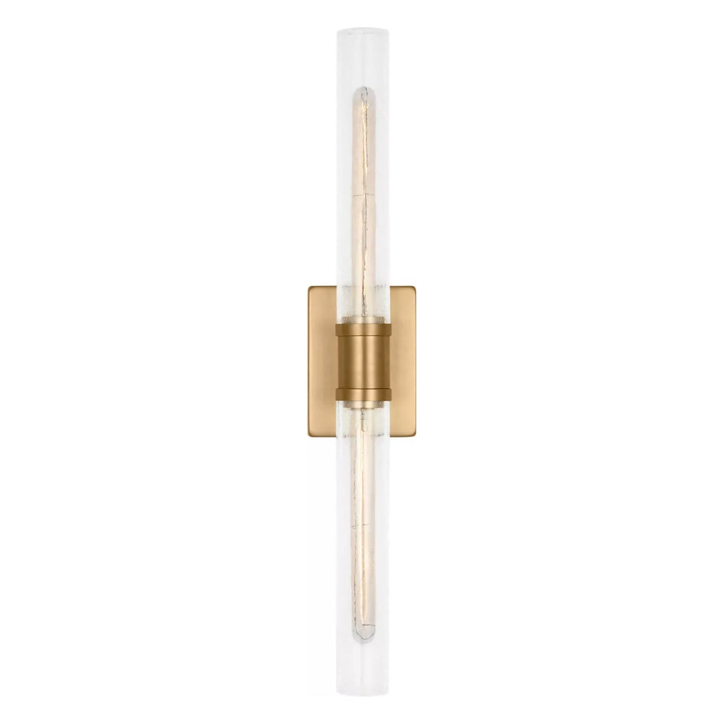 Keaton Bath Wall Light in Satin Brass/Clear Crackle (30-Inch).