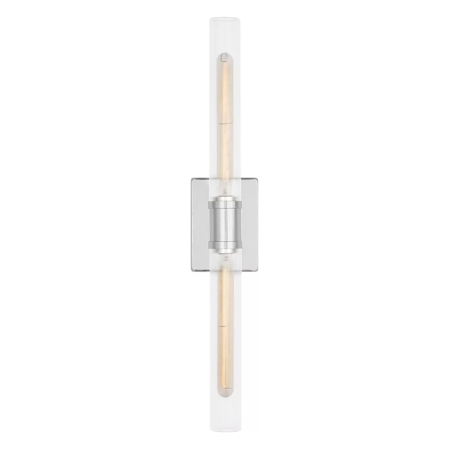 Keaton Bath Wall Light in Chrome/Clear Fluted (30-Inch).