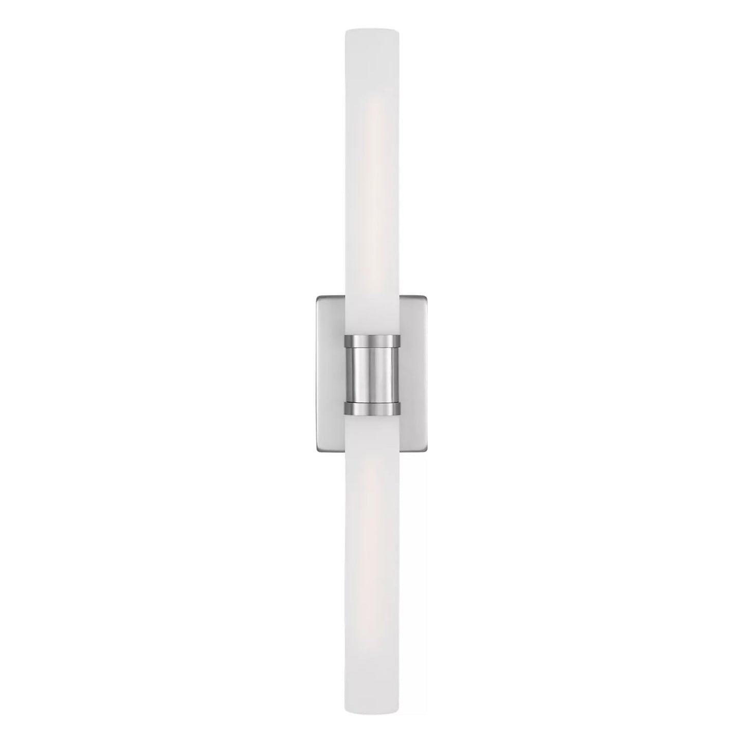 Keaton Bath Wall Light in Brushed Nickel/Etched Glass (30-Inch).