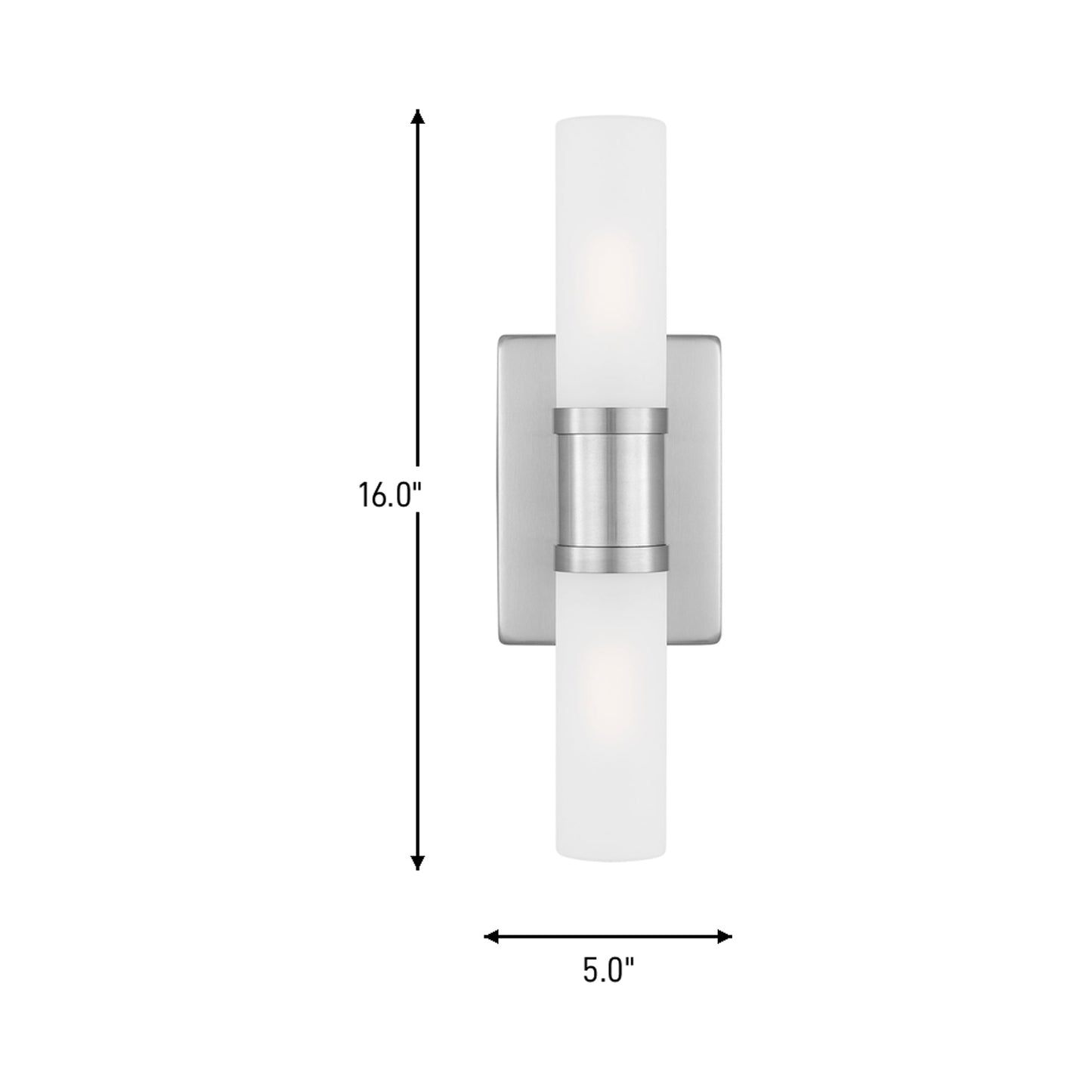 Keaton Bath Wall Light - line drawing.
