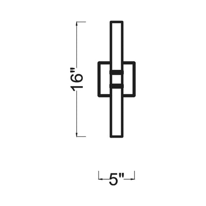 Keaton Bath Wall Light - line drawing.
