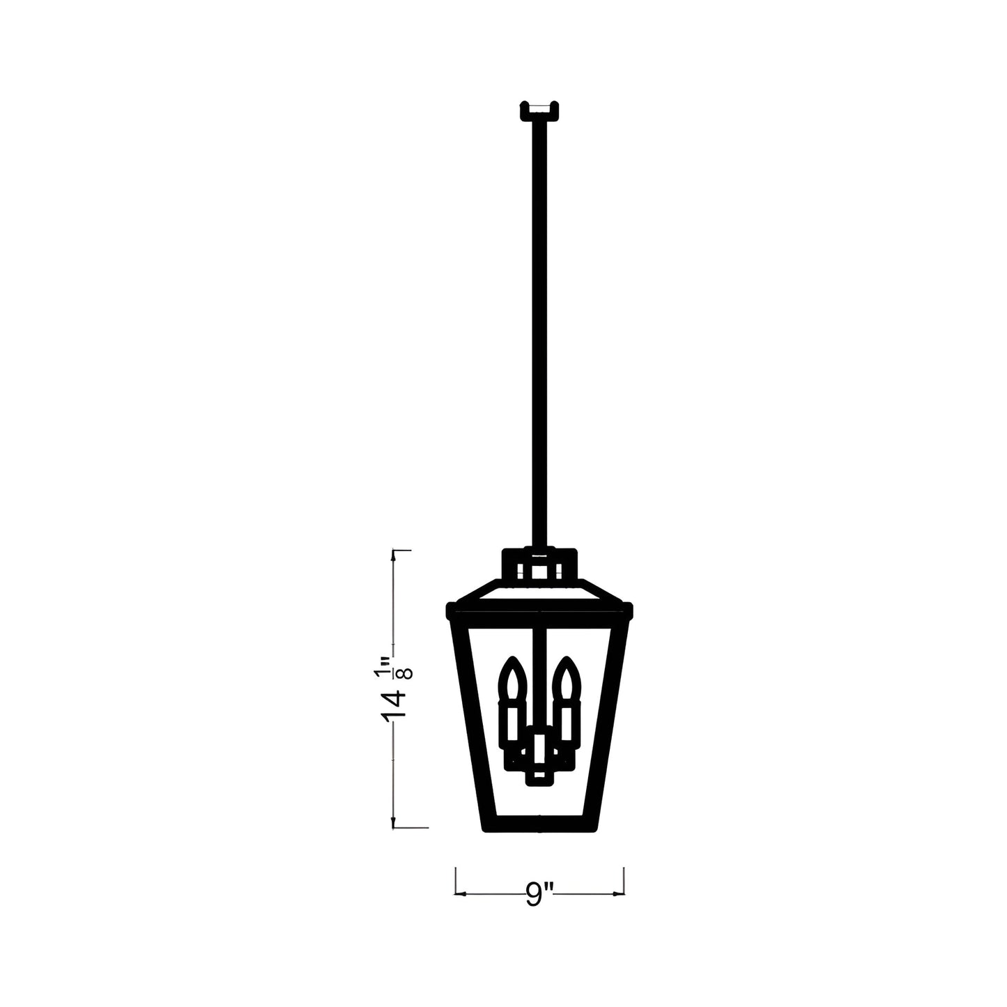 Kennewick Outdoor Pendant Light - line drawing.