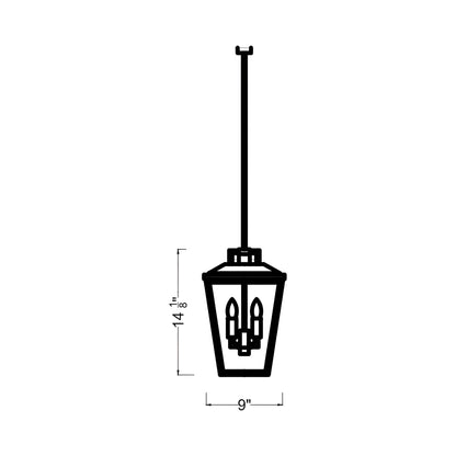 Kennewick Outdoor Pendant Light - line drawing.