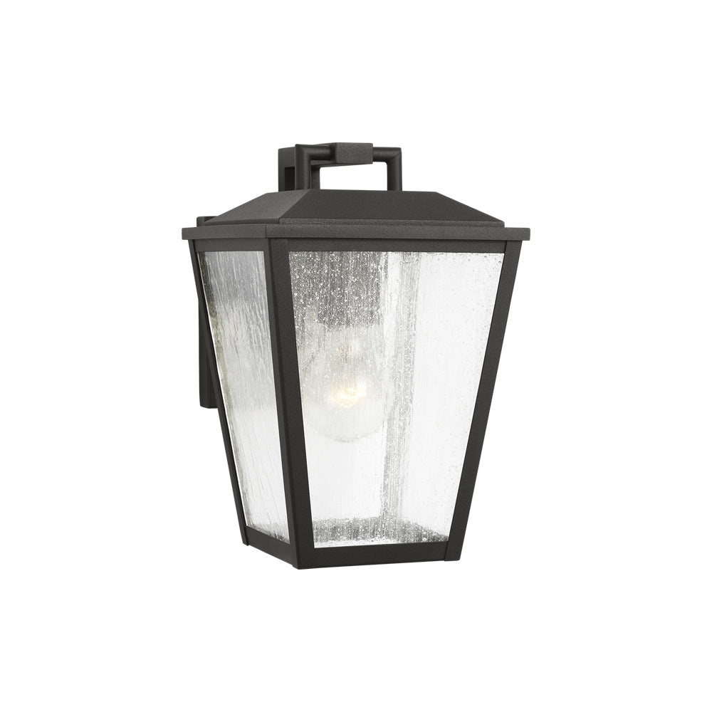 Kennewick Outdoor Wall Light in Textured Black (10-Inch).