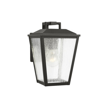 Kennewick Outdoor Wall Light in Textured Black (10-Inch).