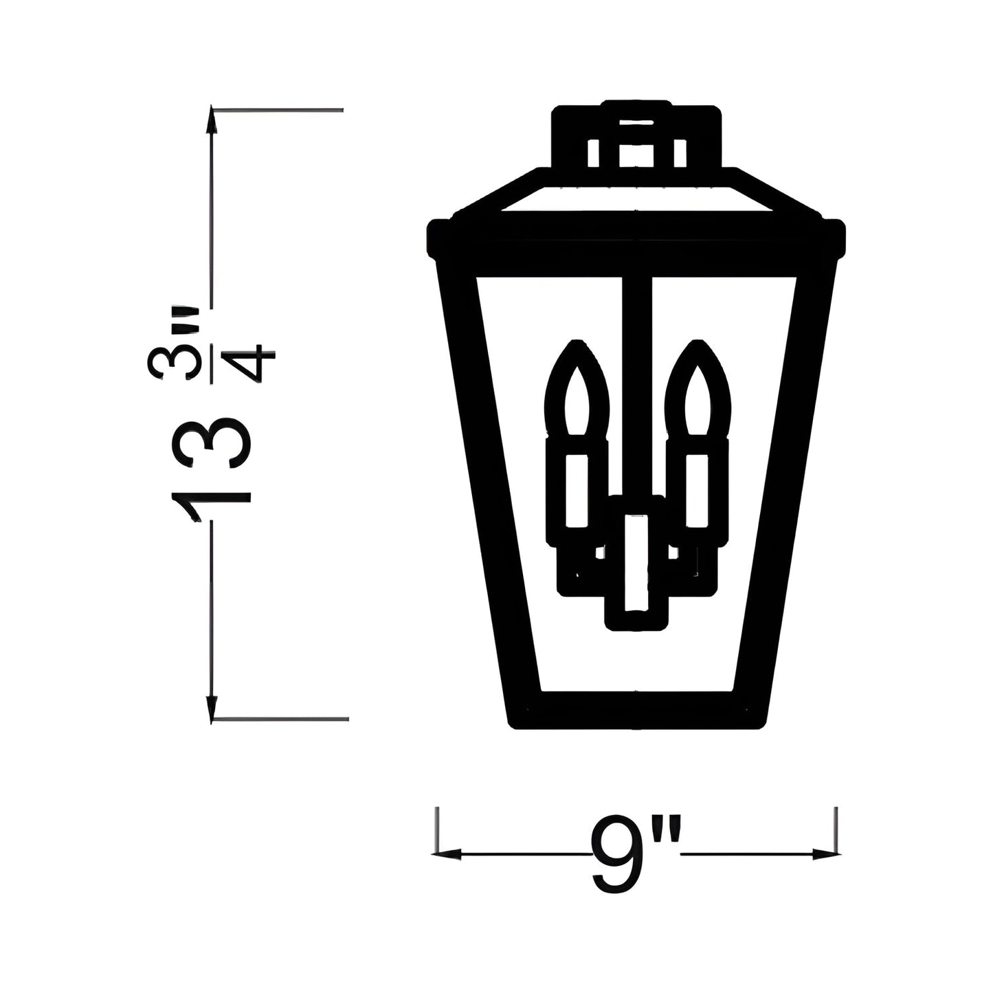 Kennewick Outdoor Wall Light - line drawing.