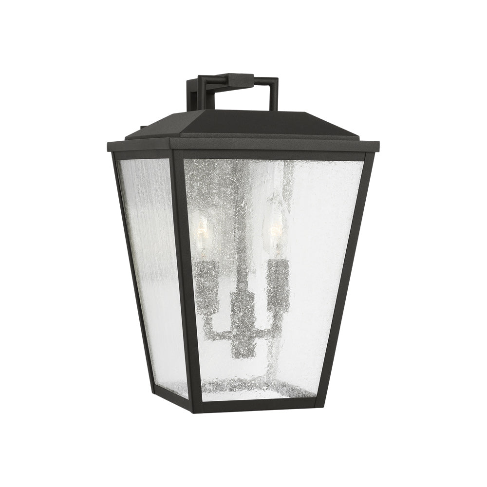 Kennewick Outdoor Wall Light in Textured Black (13.75-Inch).