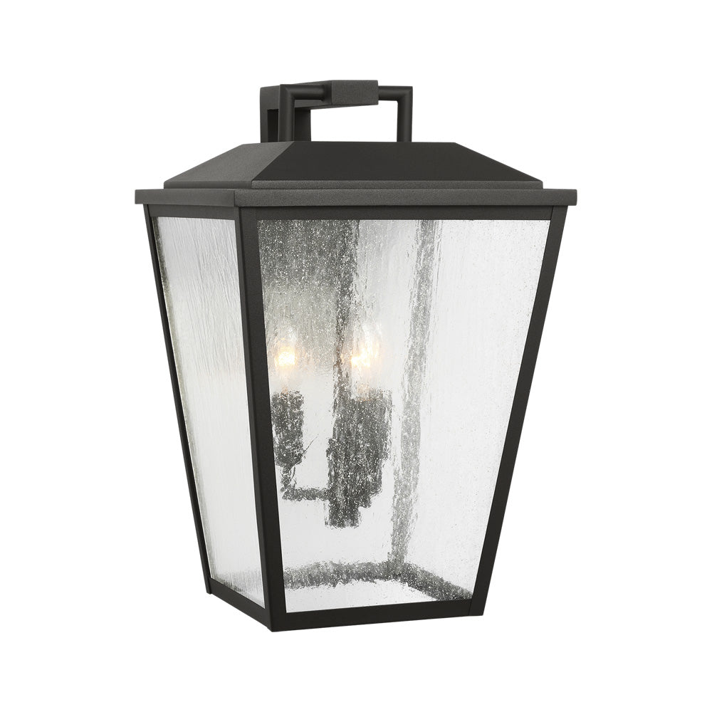 Kennewick Outdoor Wall Light in Textured Black (16.5-Inch).