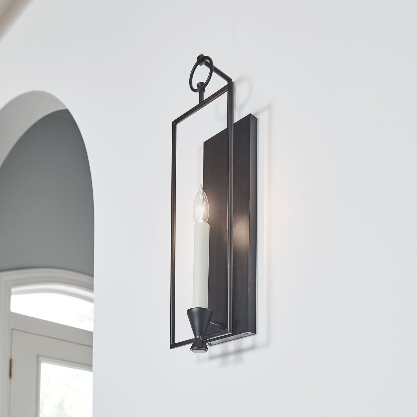 Keystone Bath Wall Light in living room.