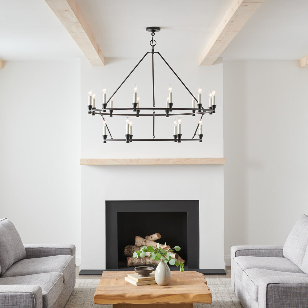 Keystone Chandelier in living room.