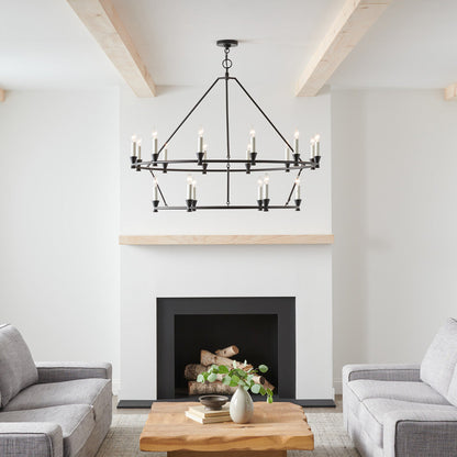 Keystone Chandelier in living room.