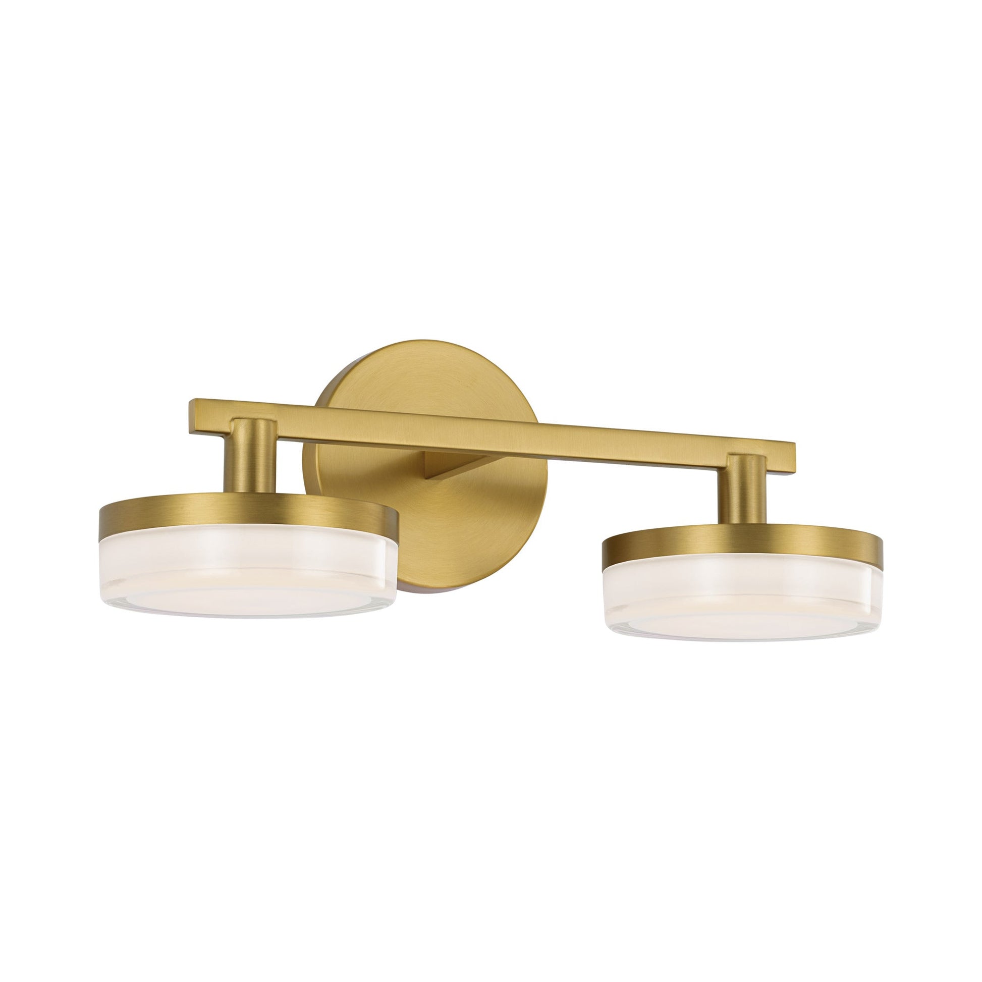 Khan LED Bath Vanity Light in Burnished Brass (2-Light).