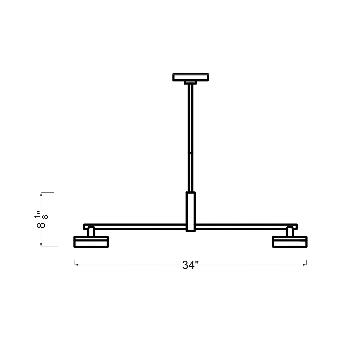 Khan LED Chandelier - line drawing.