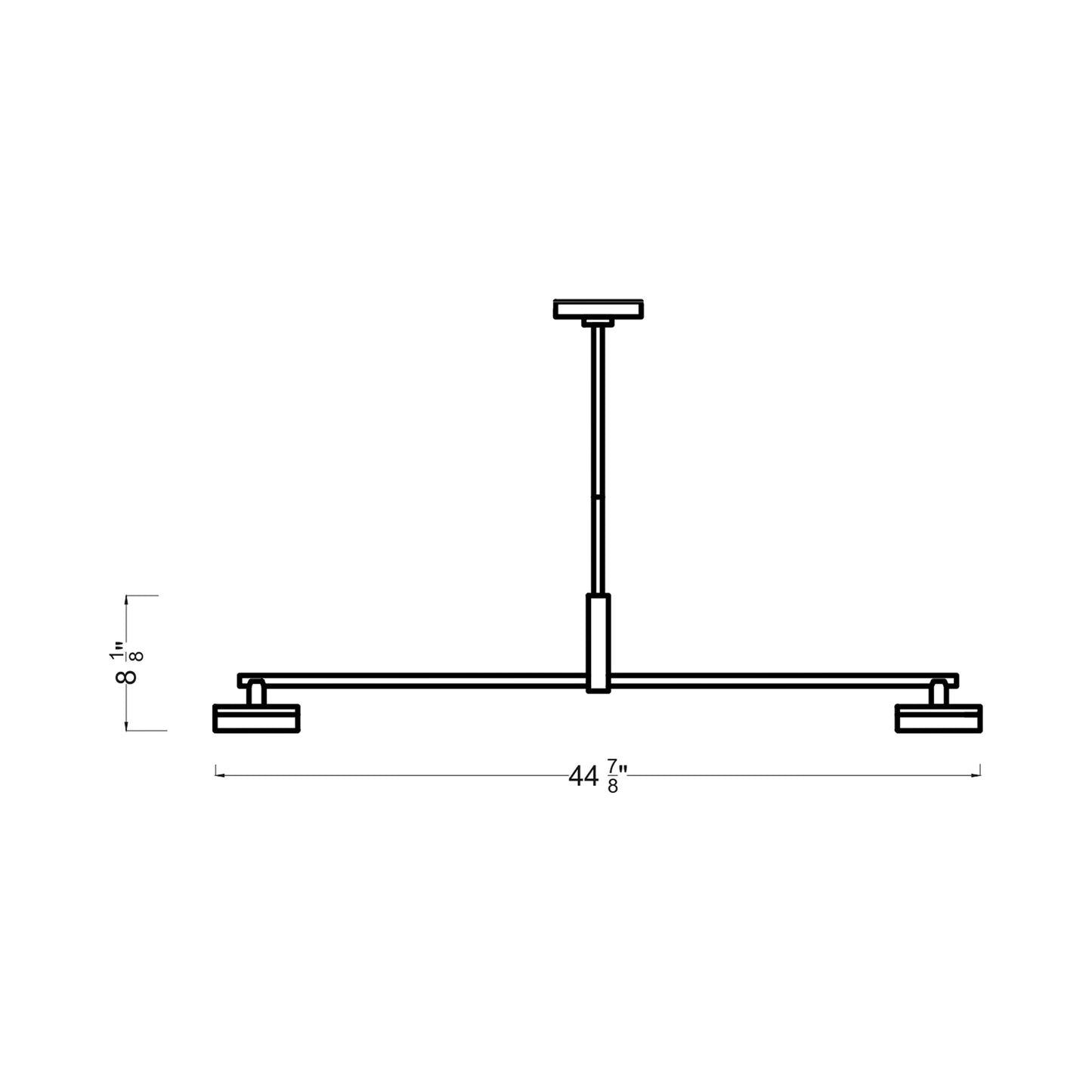Khan LED Chandelier - line drawing.