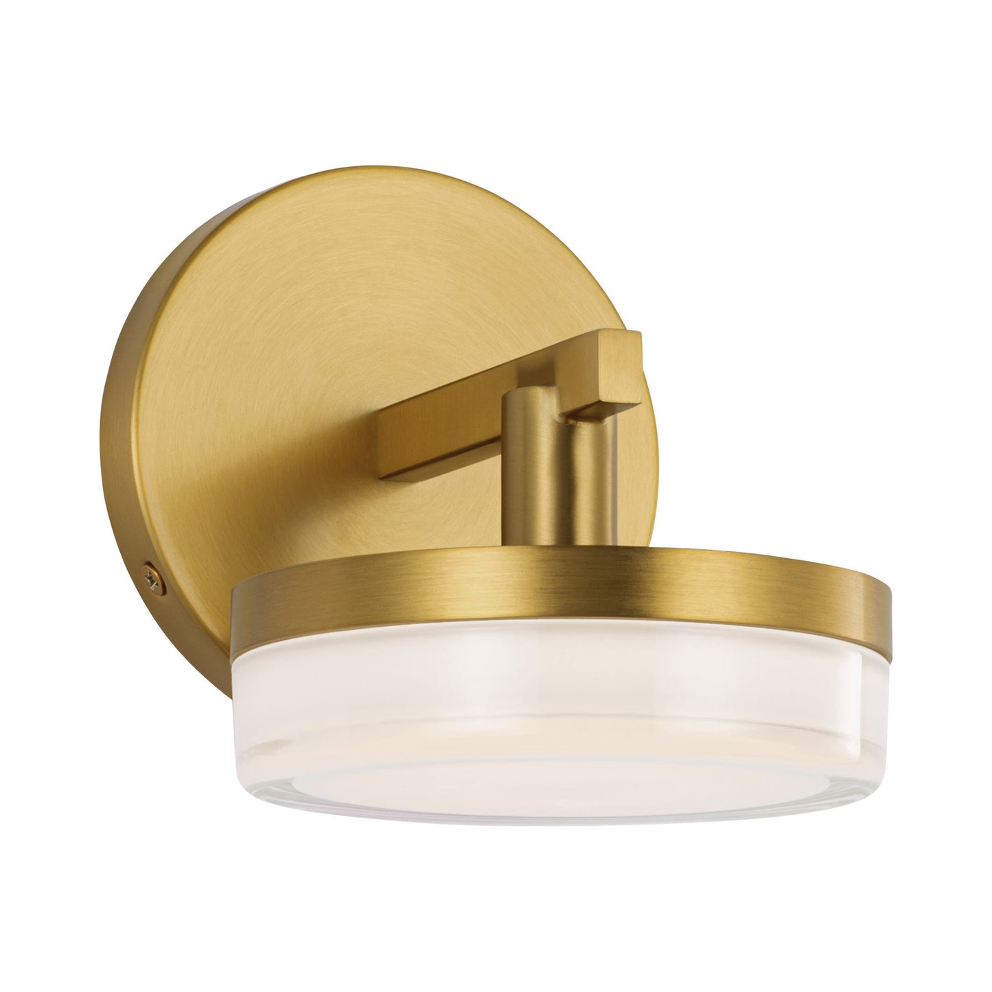 Khan LED Wall Light in Burnished Brass.