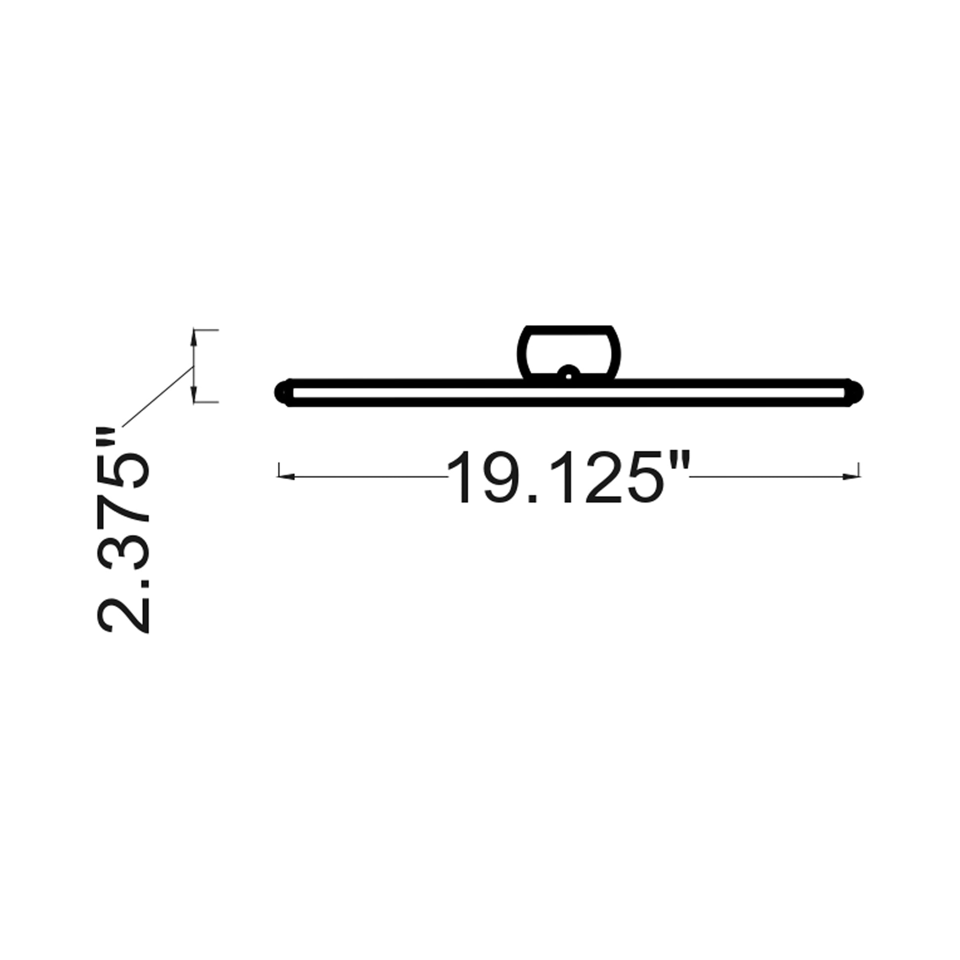 Lamont LED Picture Light - line drawing.
