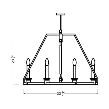 Landen Chandelier - line drawing.