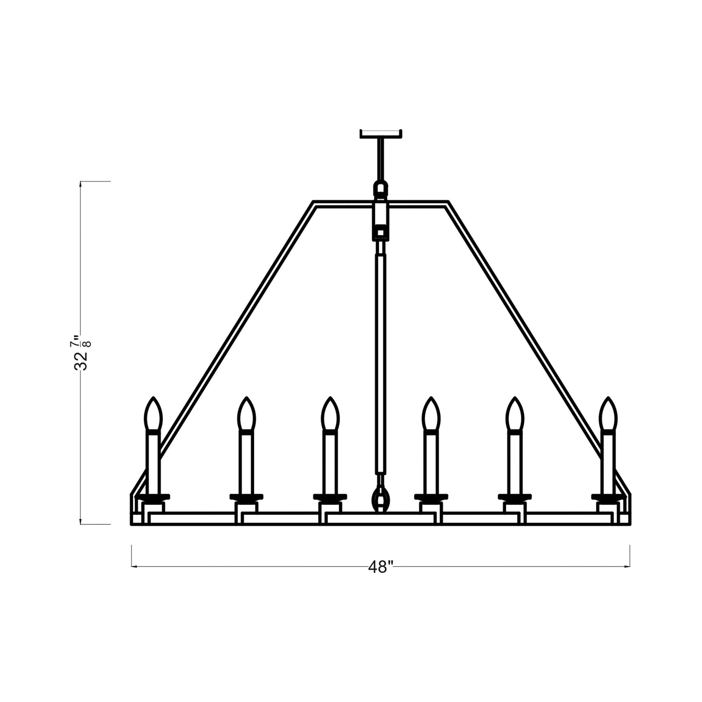 Landen Chandelier - line drawing.