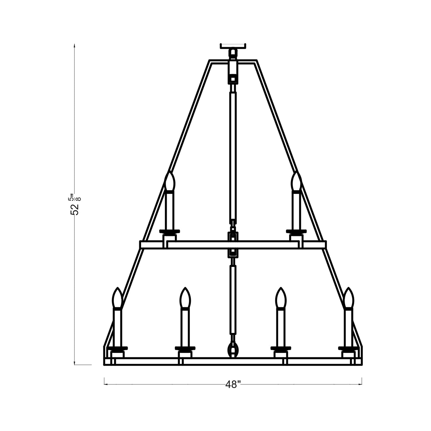 Landen Chandelier - line drawing.