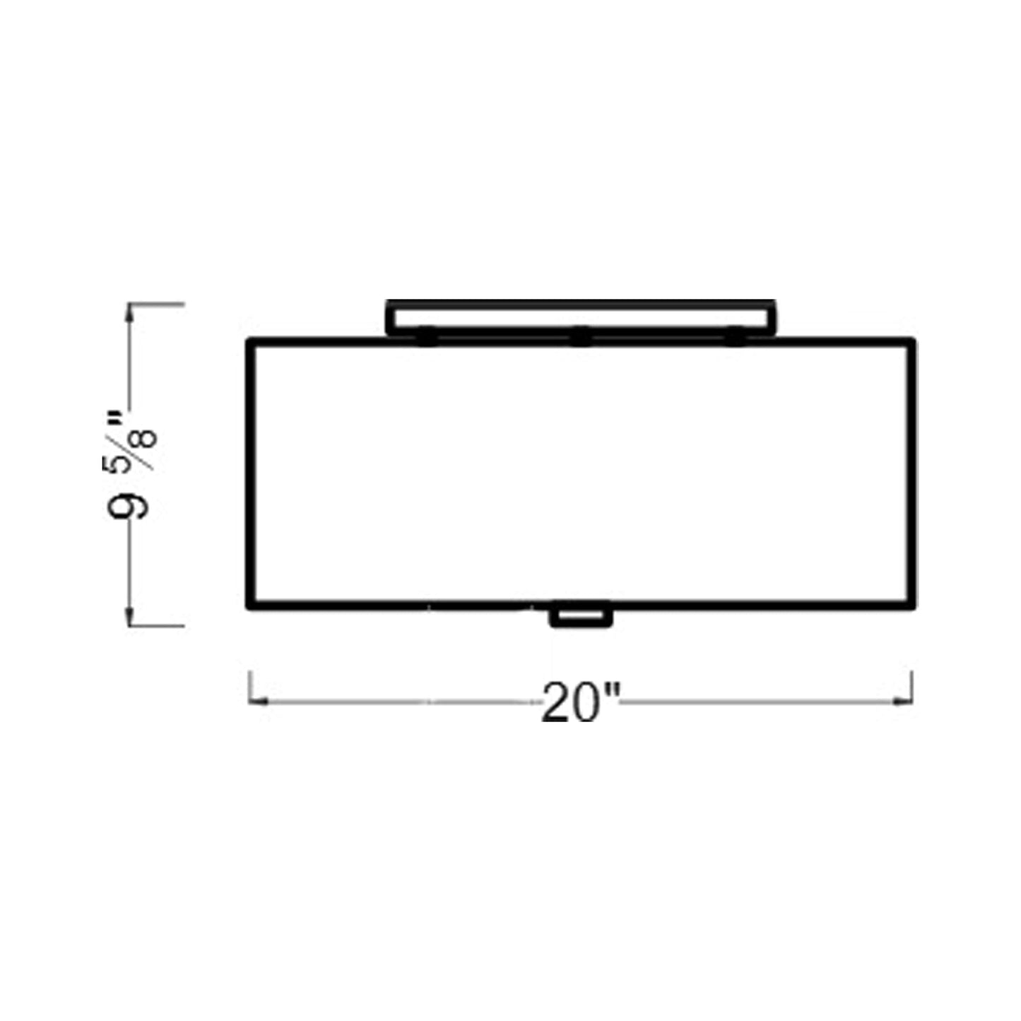 Lennon Semi Flush Mount Ceiling Light - line drawing.