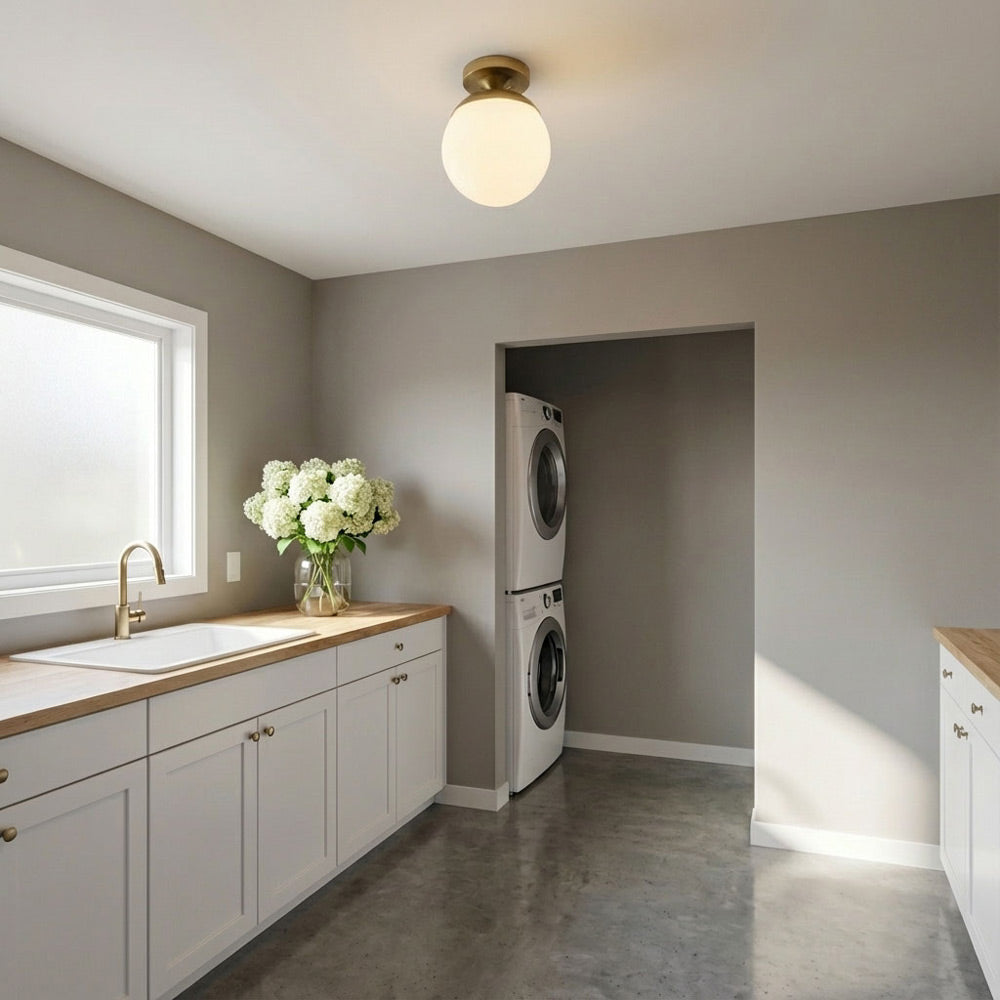 Leo Ceiling / Wall Light in laundry room.