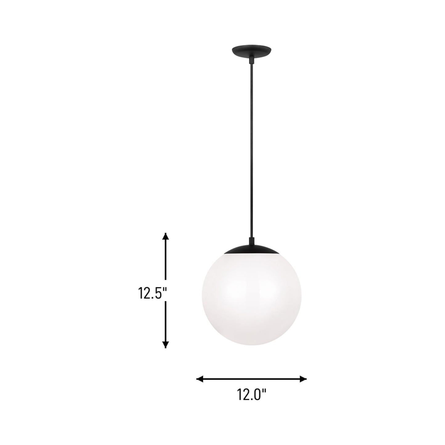Leo Pendant Light - line drawing.
