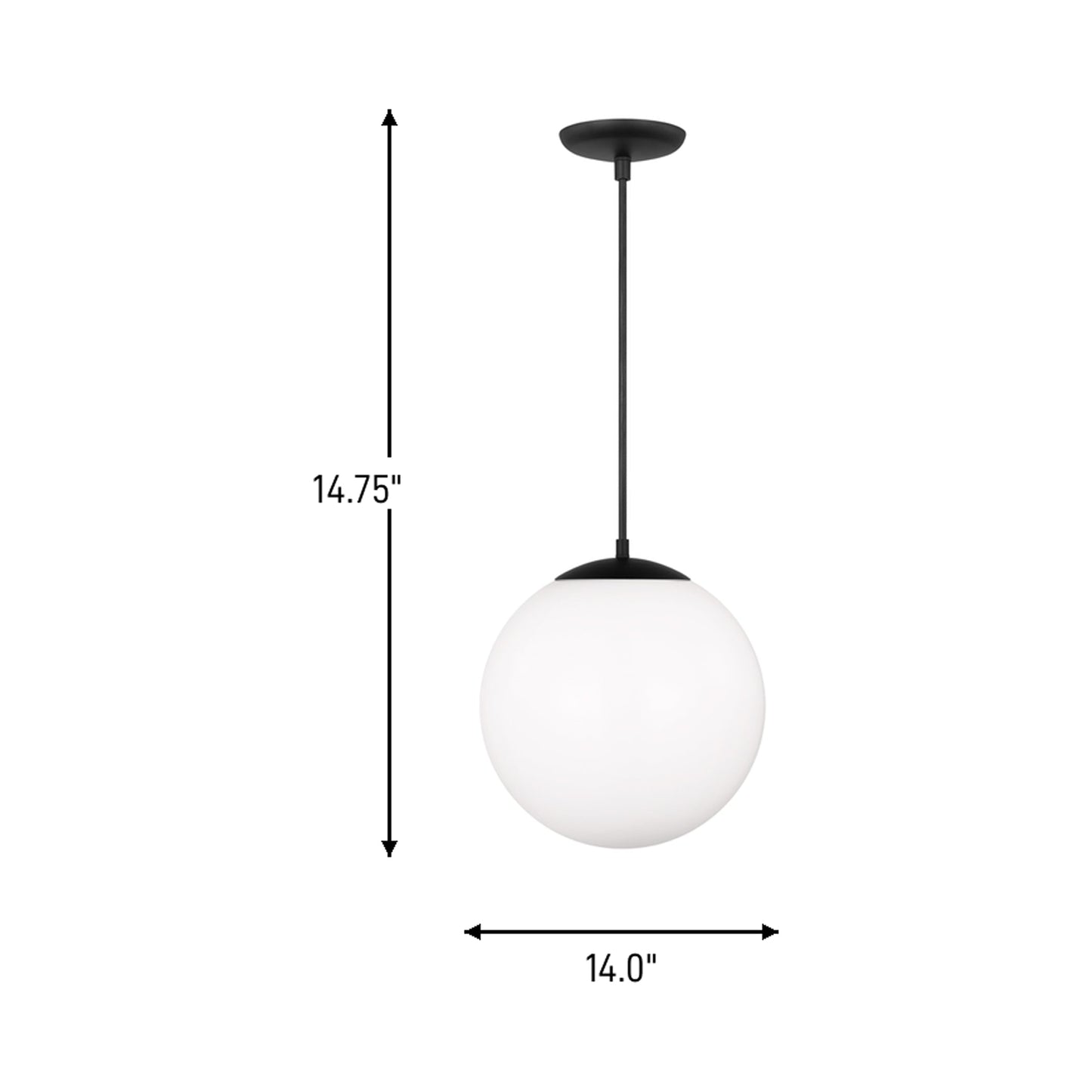 Leo Pendant Light - line drawing.