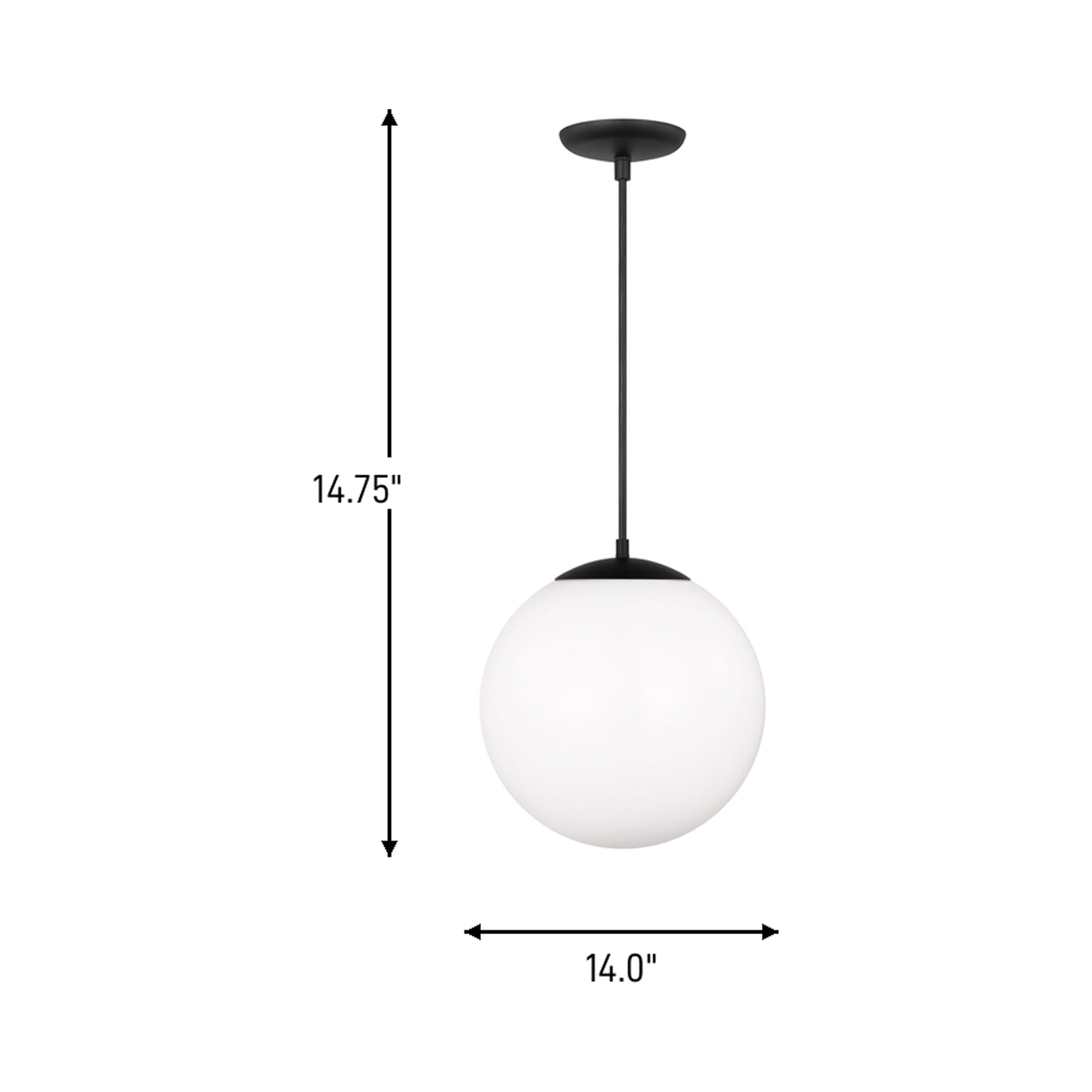 Leo Pendant Light - line drawing.