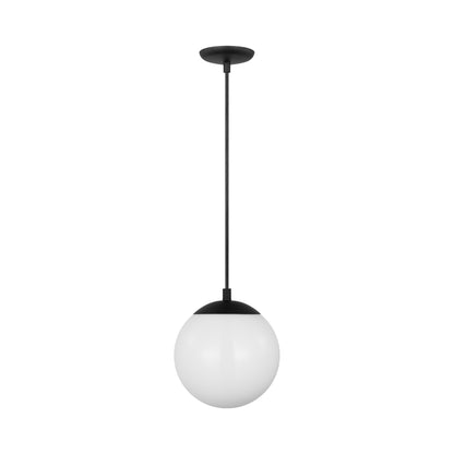 Leo Pendant Light in Midnight Black/White (8-Inch/Bulb Not Included & LED Bulb Included).