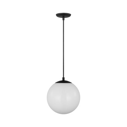 Leo Pendant Light in Midnight Black/White (10-Inch/Bulb Not Included & LED Bulb Included).