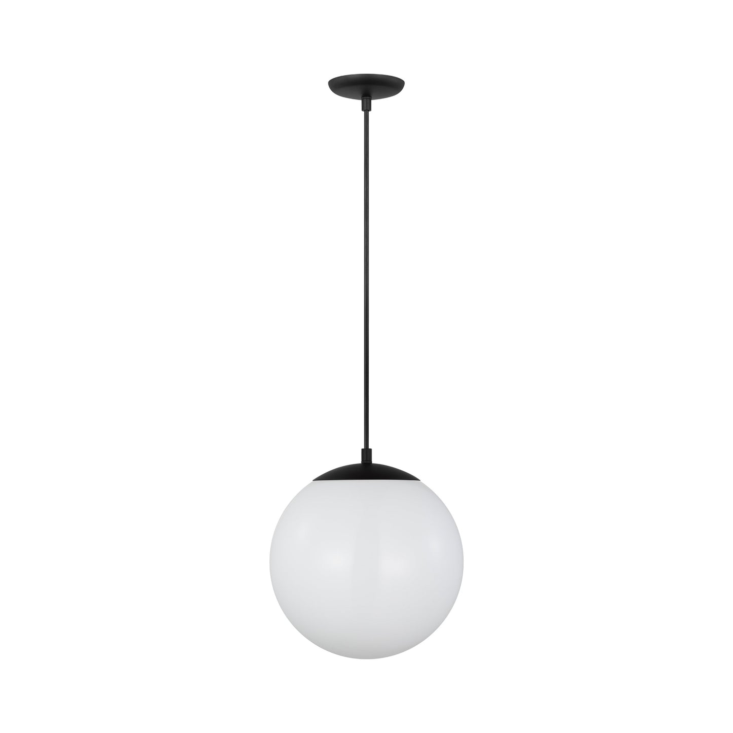 Leo Pendant Light in Midnight Black/White (12-Inch/Bulb Not Included & LED Bulb Included).