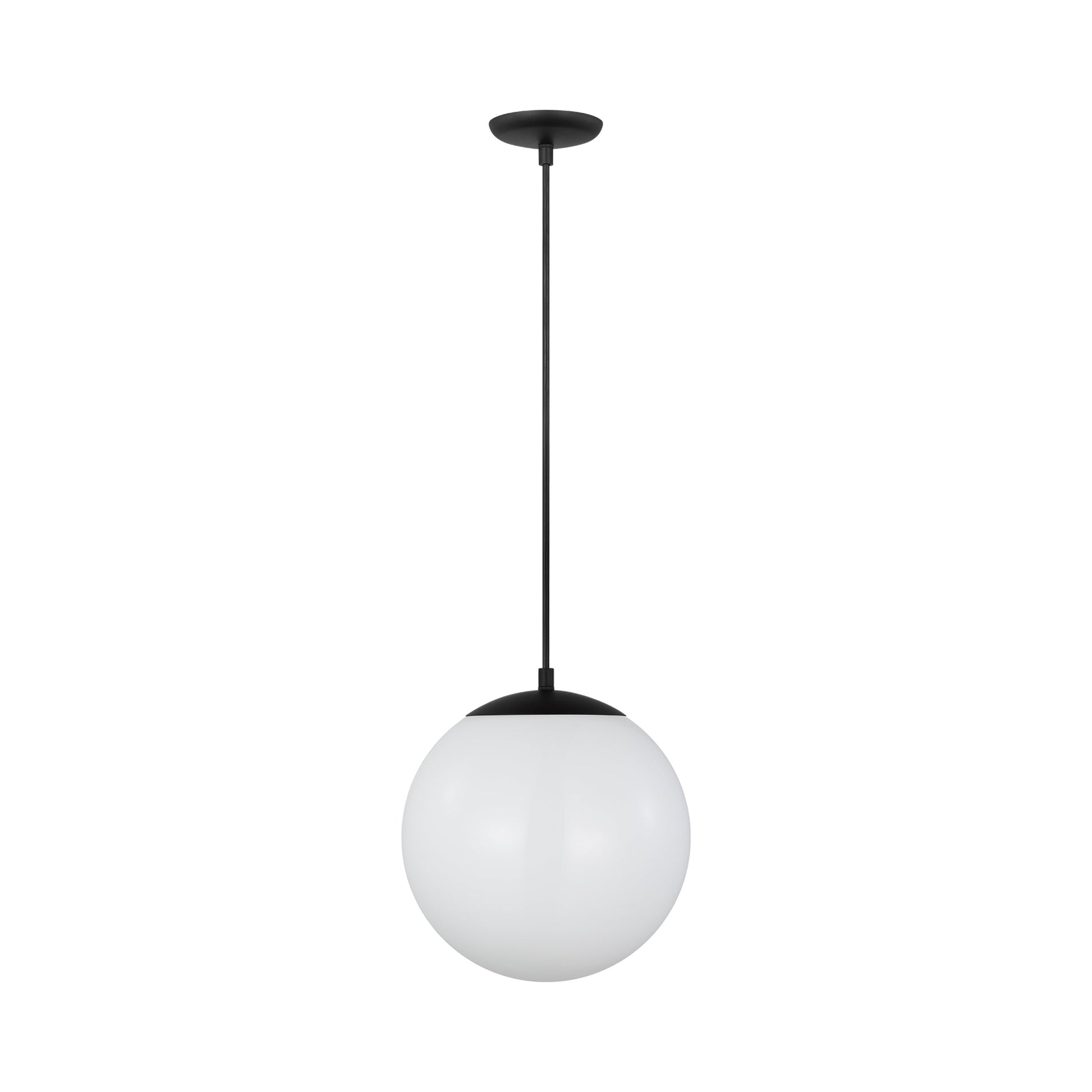 Leo Pendant Light in Midnight Black/White (12-Inch/Bulb Not Included & LED Bulb Included).