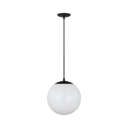 Leo Pendant Light in Midnight Black/White (12-Inch/Bulb Not Included & LED Bulb Included).