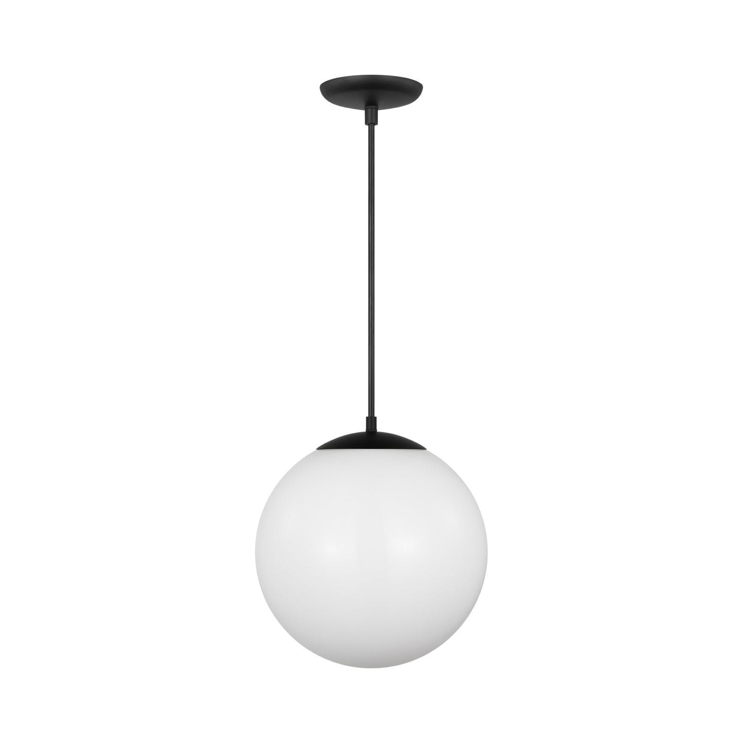 Leo Pendant Light in Midnight Black/White (14-Inch/Bulb Not Included & LED Bulb Included).